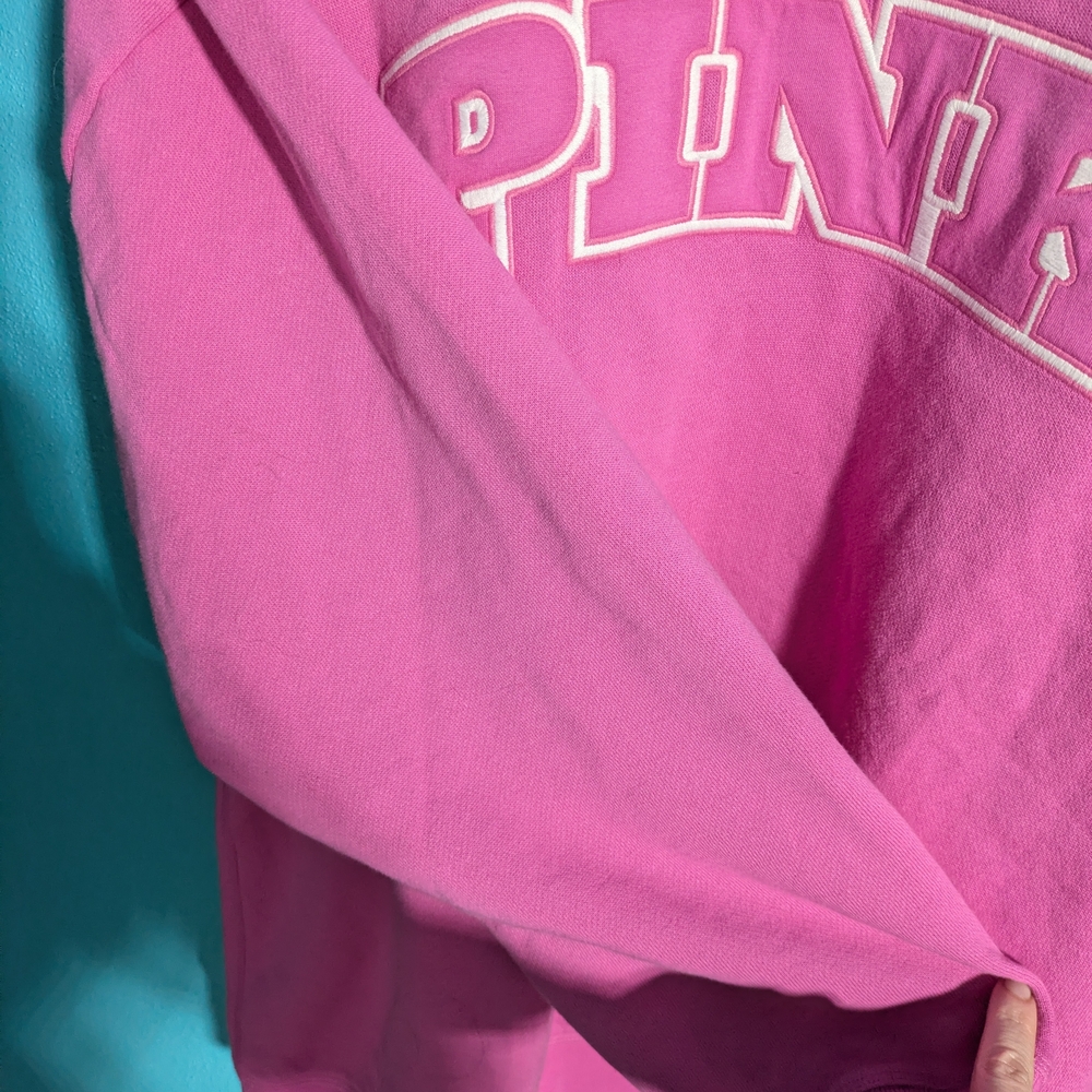 PINK Victoria's Secret Fleece Crewneck Sweatshirt - Bright Pink - Picture 4 of 8